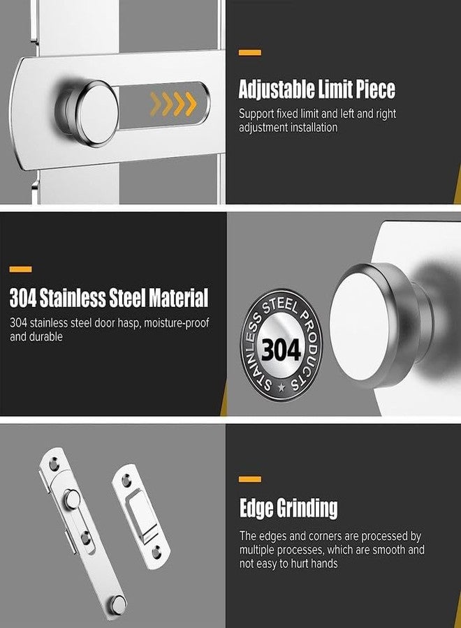 Mokvee Stainless Steel Door Bolt Lock | Heavy Duty Flip Latch for Sliding Barn Doors, Gates, Bathrooms, Garage, Outdoor Garden - Latch Lock Hardware | Windows | Cabinets (Door Latch Lock) - Image 4